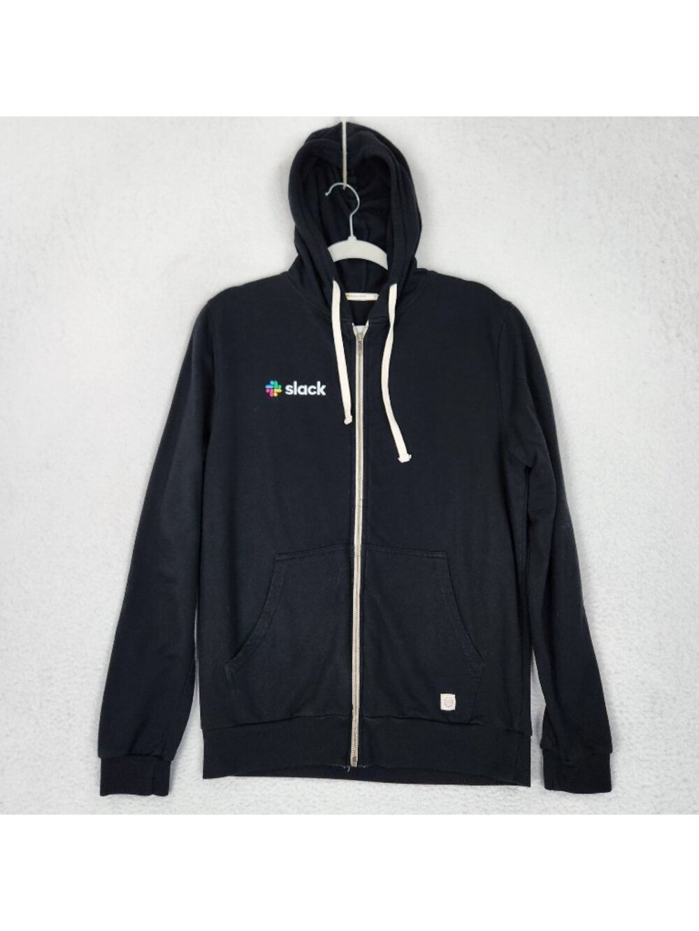 Marine Layer Hoodie Mens Small Black Afternoon Slack Logo Full Zip Sweatshirt